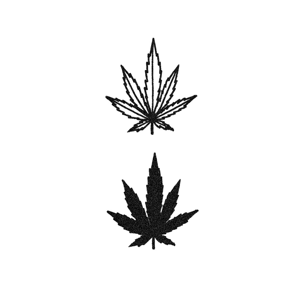 Cannabis Leaf Weed Temporary Tattoo Set (2 tattoos) – TattooIcon